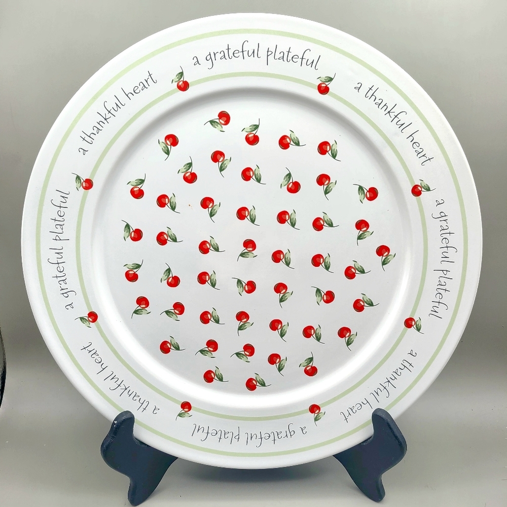 Hallmark Cherry Design Plate with Message on the Back